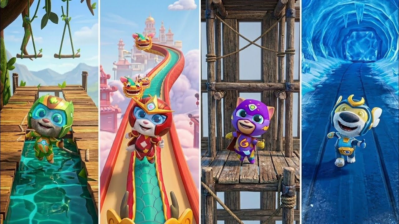 Игра Talking Tom Hero Dash: Super Tom, Super Angela, Super Ginger, Super Hank (Android/iOS)