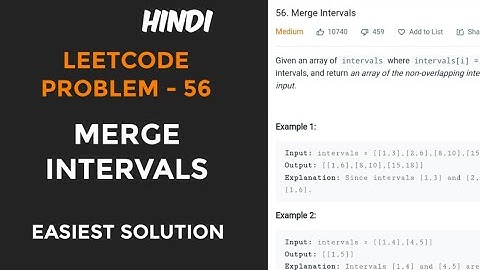 merge intervals leetcode | microsoft interview question | hindi