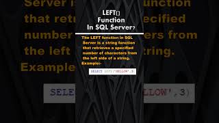 LEFT function in SQL Server | #sql ,#sqlserver