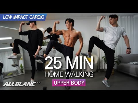 Low <strong>Impact</strong> Cardio for All Levels // 25min <strong>Home</strong> Walking for Upper Body (SWEAT💦) l 25분 걷기홈트(땀범벅💦)