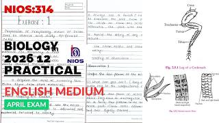 NIOS 12th BIOLOGY SOLVED PRACTICAL || 2026 || APRIL EXAM || SUBJECT CODE- 314 || ENGLISH MEDIUM screenshot 2