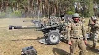 Ukrainian soldiers currently training abroad with American 🇺🇸 M119A3 105mm howitzers | self Record