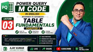 Power Query M Code in English | Lecture 4 | Table Fundamentals Continued | Chapter 2