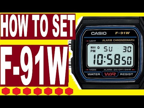 casio f91w change date