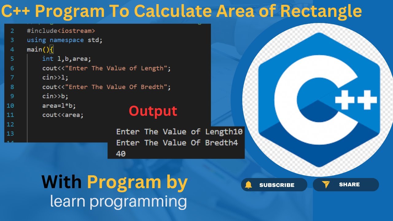 C++ Program To Calculate Area Of Rectangle In Hindi | Find Area Of ...