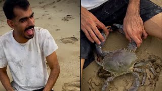 Beach Day Turned Into A Crab Hunt