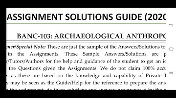 BANC 103 Ignou Solved Assignment