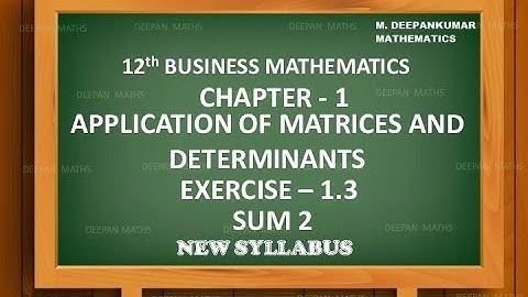 12TH  BUSINESS MATHEMATICS | CHAPTER-1 | EXERCISE-1.3 SUM 2