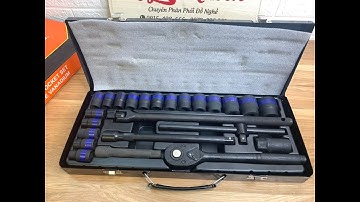 Bộ đầu khẩu 1/2  đen lì thương hiệu SANTAGOOD 24 chi tiết