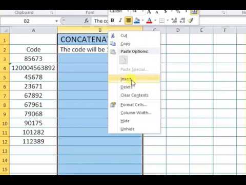 CONCATENATE in Excel