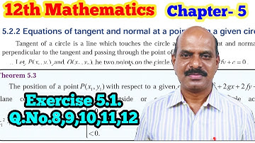 12th Exercise 5.1 ( Part 2 ) Q.No 8, 9, 10, 11, 12, Example 5.2, Example 5.7 | Chapter 5 | 12thMaths
