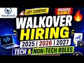 Walkover Hiring for Freshers | Hiring for Btech , MCA from 2025, 2026 and 2027 Batch | Apply Now