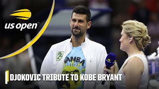 Novak Djokovic holds onto the Mamba Mentality in a tribute to Kobe Bryant 💜 🐍 | 2023 US Open