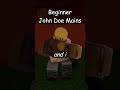 John Doe Noobs Vs Pros #roblox #shorts #forsaken