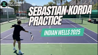 Sebastian KORDA Practice | Indian Wells 2025