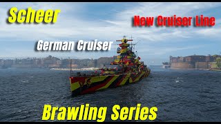 Scheer Brawling Gameplay | German Tier VII Cruiser | World of Warships Early Access