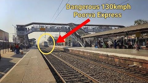 Dangerous Howrah - New Delhi POORVA Express devastated Dankuni jn at Flat 130kmph | Indian Railways