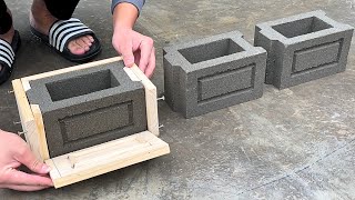 Great Way To Create Bricks With Holes and Beautiful Patterns From Wood and Cement