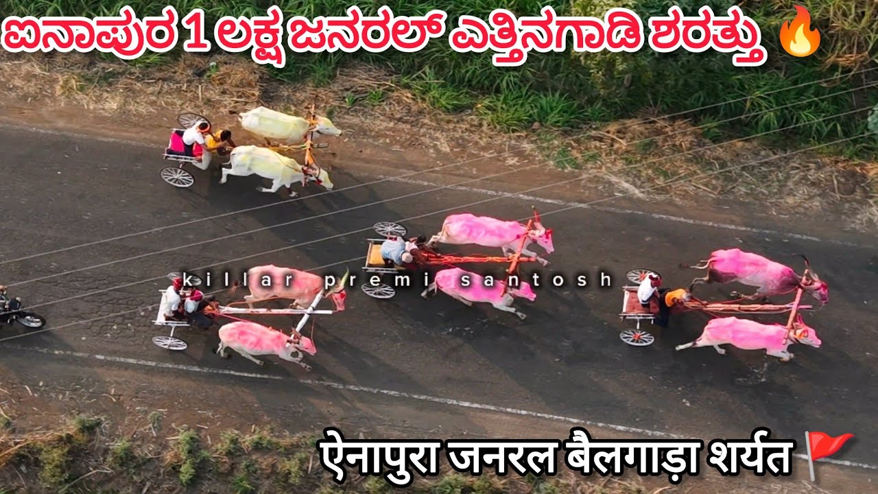 ಐನಾಪುರ 1 ಲಕ್ಷ ಜನರಲ್ ಎತ್ತಿನಗಾಡಿ ಶರತ್ತು ಪುಲ್ ಡ್ರೋನ್ ವಿಡಿಯೋ ||ऐनापुर जनरल बैलगाडा शर्यत 🔥🚩