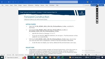 Shelly Cashman Excel 365/2021 | Modules 1-3: SAM Capstone Project 1b | Forward Construction
