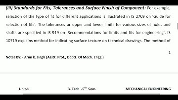 5ME3-04, Lecture - 3, DME-I, Standardization & Interchangeability (U1) by Arun K. Singh