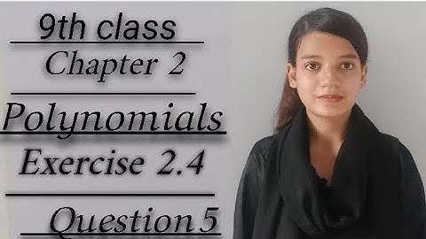 9th class maths Ch 2 Polynomials  Ex 2.4 Ques 5 | Tuition wallah #9thclass #maths #polynomials