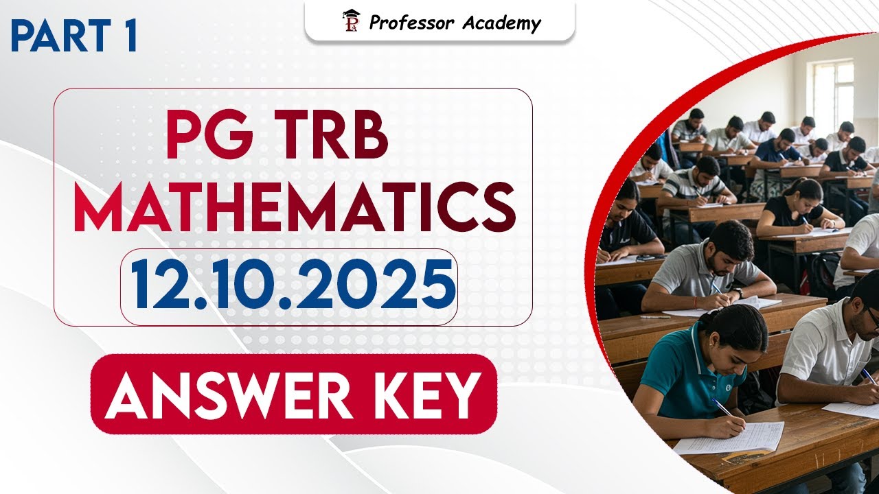 PG TRB  Mathematics 2025  | Answer Key | Professor Academy | Part 1
