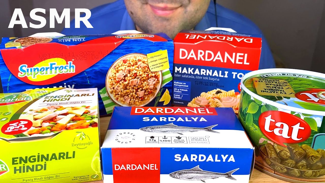 ASMR CANNED FOOD IN TURKEY MUKBANG (EATING SOUNDS) EATING SHOW