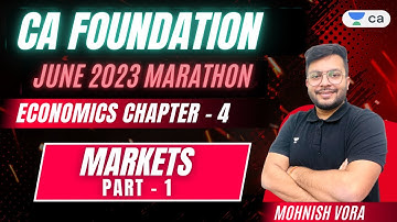 Markets | Part - 1 | Economics Chapter - 4 | CA Foundation June Marathon 2023 | Mohnish Vora