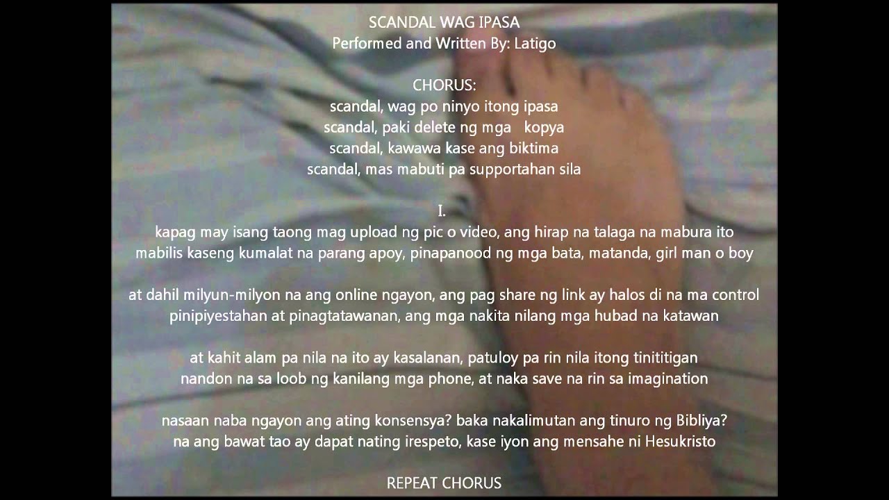 Tagalog Rap Lyric Video SCANDAL WAG IPASA Latigo Rapper YouTube