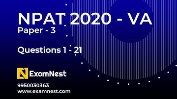 NPAT 2020 | Paper 3 | VA Question 1 to 21 | Previous Year Paper | NPAT Original | IPMAT Prep | CUET