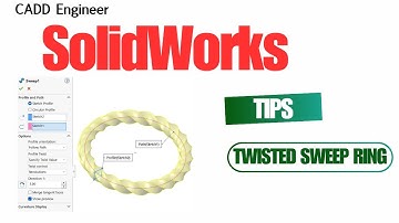 Gedraaid cirkelvormig ringontwerp in SolidWorks | SolidWorks Sweep Tutorial #caddengineer