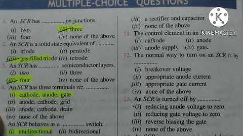 |:|SILICON CONTROL RECTIFIER MCQ|:| 4 TH SEM ELECTRICAL ||