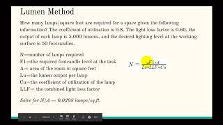 Certified Energy Manager Calculation Review: Lighting