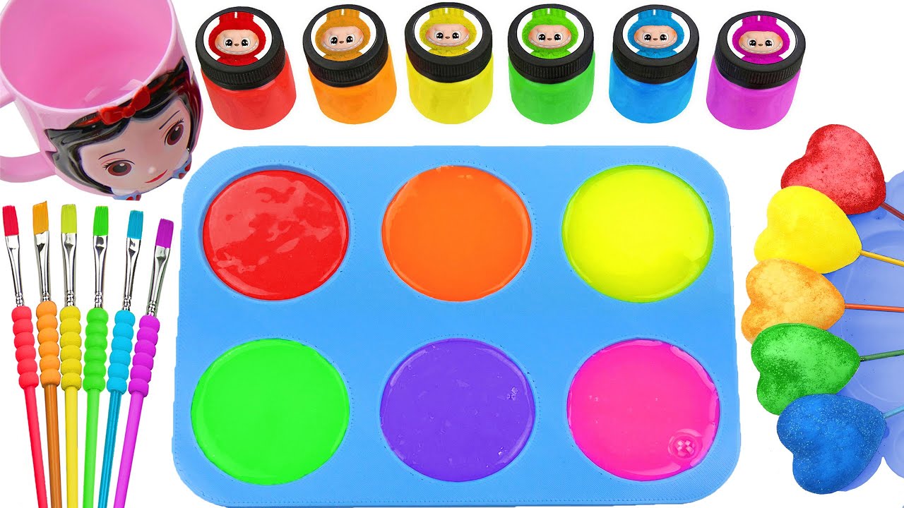 Oddly Satisfying Video l Making DIY Funny MakeUp Glitter SPRUNKI Labubu Candy Hearts Blues Mix ASMR