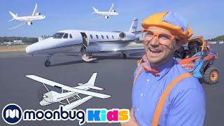 Blippi Explores a Private Jet | Blippi | Kids Songs | Moonbug Kids
