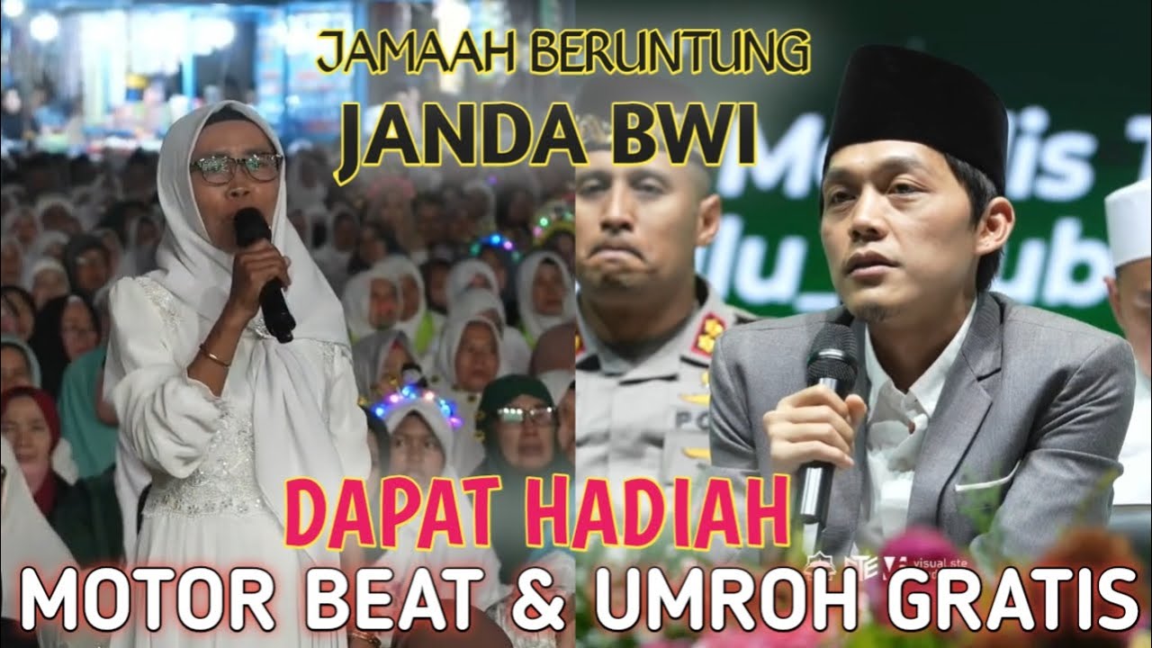 GUS IQDAM BAGI BAGI MOTOR DAN UMROH GRATIS DI ACARA MALID AKBAR DI MARKAS SABILU TAUBAH