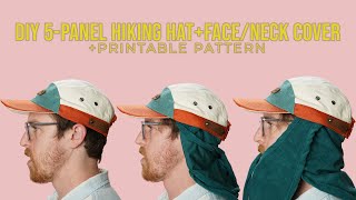 DIY 5-Panel Hiking Cap with Neck Cover (PDF PRINTABLE PATTERN) (STEP BY STEP SEWING PROJECT)