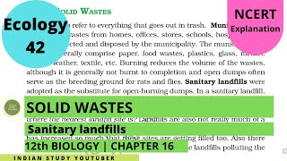 Ecology 42: Environmental Issues| Solid Wastes | |12th Bio CH 16