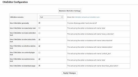 CKEditor with e107 1.0.4