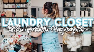 Laundry Closet Declutter & Organize With Me 2023 | Kitchen Organization Ideas | Cleaning Motivation