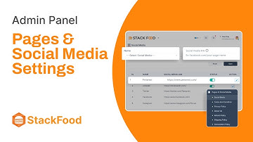 How to Set up Pages & Social Media in StackFood Admin Panel | StackFood | 6amTech