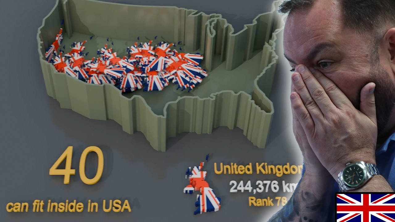 BRITS React to Countries Size Comparison Vs United States