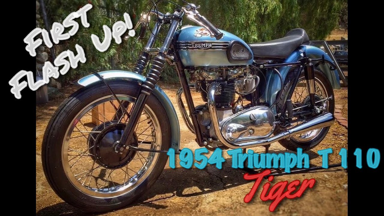 First Fire Up of a 1954 Triumph T110 Tiger; Vintage AHRMA Landspeed El Mirage Bonneville 650 Amal TT
