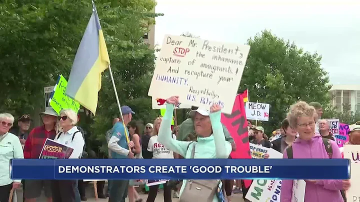 Hundreds speak out against Trump administration at Madison’s ‘Good Trouble Lives On’ demonstratio...