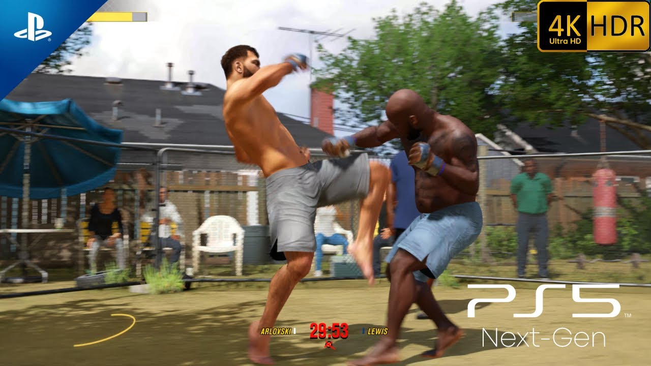 PS5 - BACKYARD FIGHTING in UFC 4 is INSANE | Ultra High Graphics Gameplay (4K HDR)