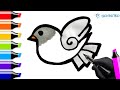 How to draw a pigeon for kids?｜Teach kids to draw  and color  a pigeon｜Kids drawing