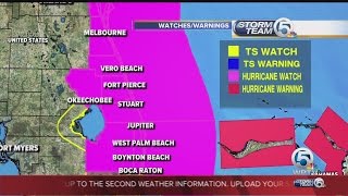 A hurricane watch is in effect from deerfield beach, florida to the
volusia/brevard county line, which includes palm beach county,
treasure coast and oke...