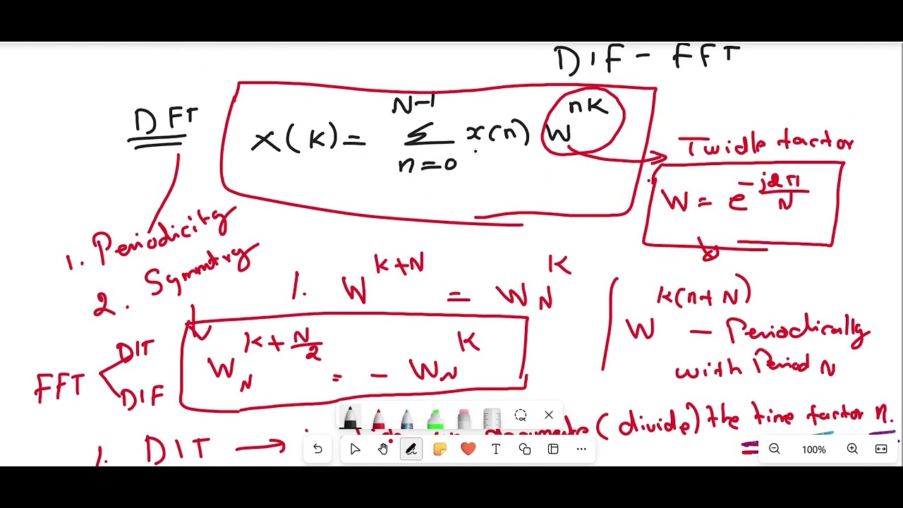 radix 2 DIT FFT algorithm fundamental concept derivation L5 unit 3 ...