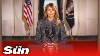 Melania Trump says ‘violence is never the answer’ in farewell message